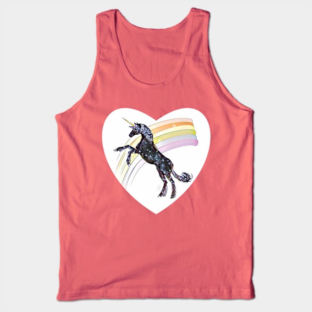 Unicorn with Rainbow Art Tank Top by AlondraHanley